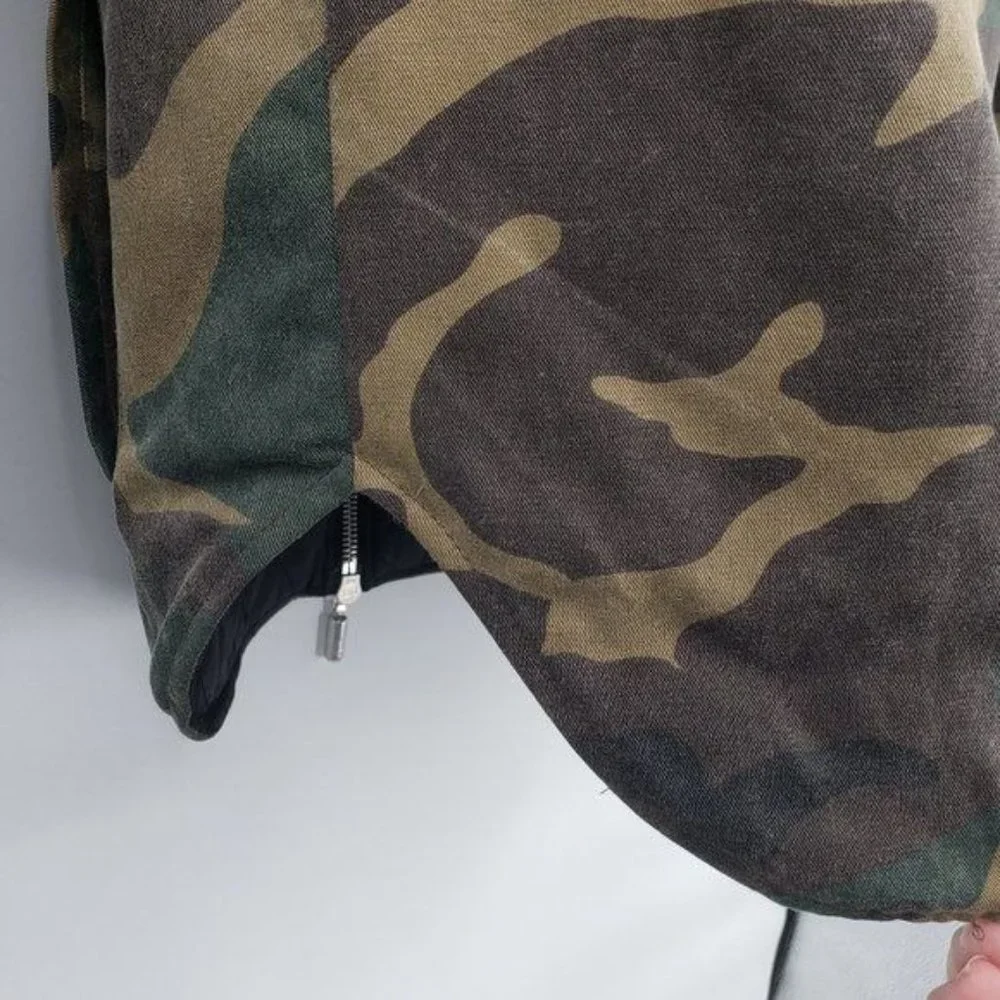 RHUDE Camo‎ Print Hooded Jacket Quilted Zip Up Cotton Coat Parka Size Small NWOT